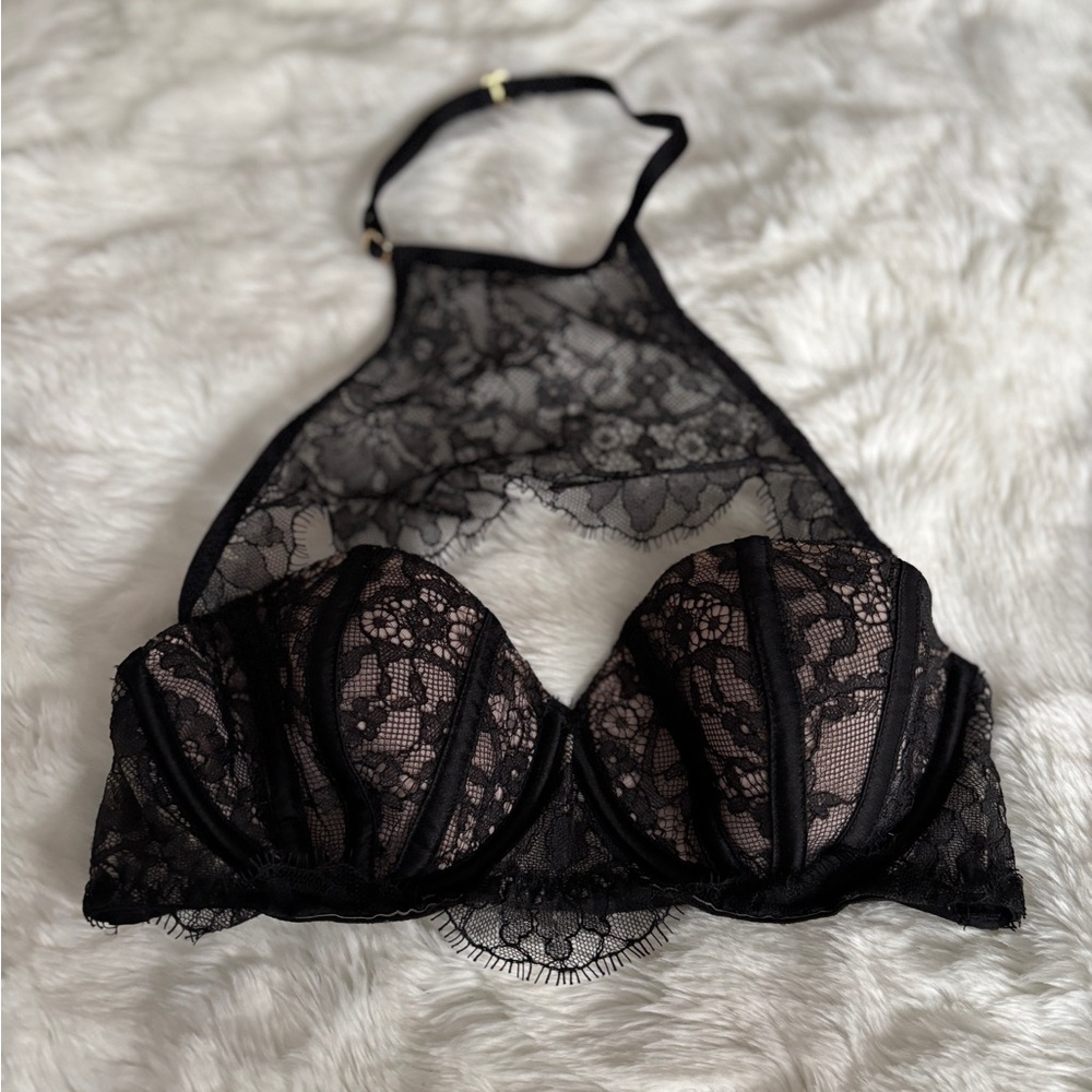 Victoria's Secret Highneck Black Lace Bra